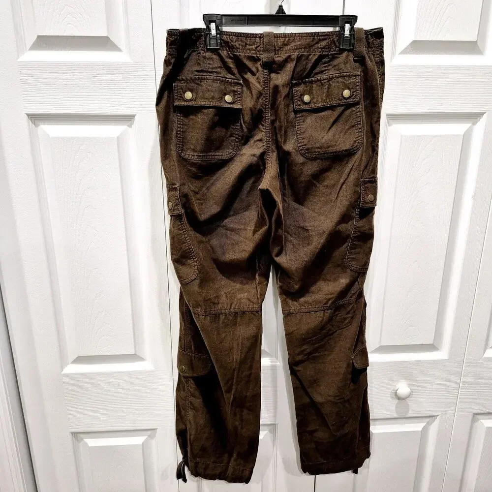 London Jean Women's Marisa Fit Corduroy Cargo Pants Brown Size 12